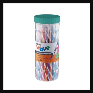 Pote com Canetas Esferográficas Bazze Wave