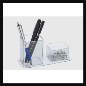 Porta-lápis com Porta-clipes Cristal