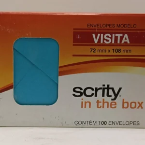 Envelope convite visita - Azul Turquesa