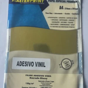 Papel A4 Adesivo Vinil Dourado