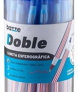 CANETA ESFEROGRÁFICA BAZZE DOBLE POTE C/ 24 UNIDADES