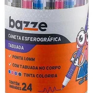 CANETA ESFEROGRÁFICA BAZZE TABUADA POTE C/ 24 UNIDADES