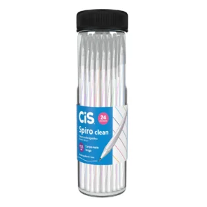 CANETA ESFEROGRÁFICA SPIRO CLEAN POTE C/ 24 UNIDADES CORES SORTIDAS