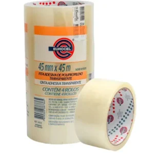 FITA ADESIVA TRANSPARENTE 45MM X 45M C/4 ROLOS