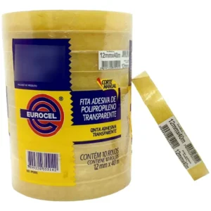 FITA ADESIVA TRANSPARENTE 12MM X 40M C/10 ROLOS