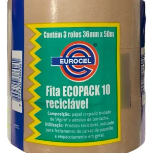 FITA ADESIVA ECOPACK 10 C/3 ROLOS