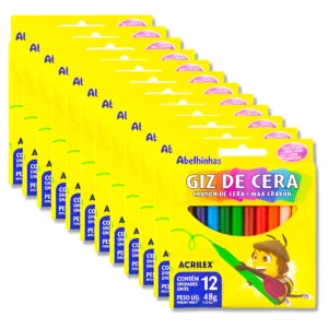 GIZ DE CERA 48g ACRILEX KIT C/ 12 CAIXAS