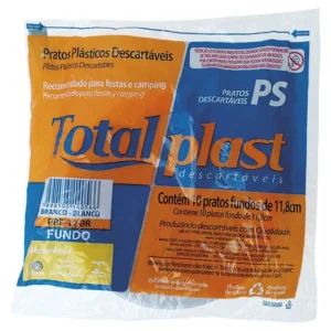 Pratos Descartáveis Fundo PRF-12-BR Total Plast