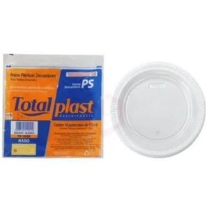 Pratos Descartáveis Raso PR-18-BR Total Plast