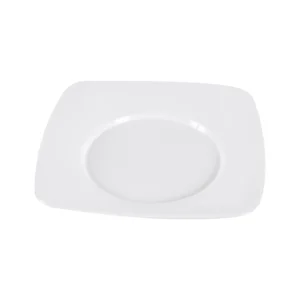 Prato Acrílico Quadrado 15cm Branco -Pct. De 10 Unid Plazapel