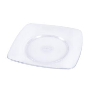 Prato Acrílico Quadrado 15cm Cristal -Pct. De 10 Unid Plazapel