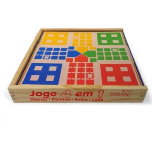 Jogo Educativo 4 em 1 Jott Play Dama, Trilha, Ludo, Dominó